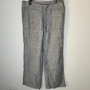 Athleta gray blue linen wide pants 12
